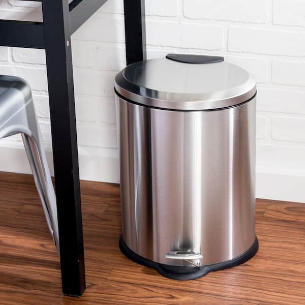 Madison Step Can with Liner – Matte Stainless Steel – 50L / 13.2 Gal – eko -north-america