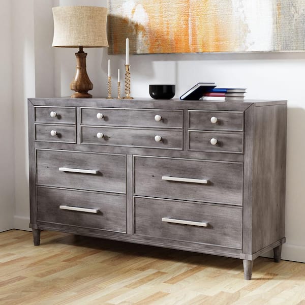 Furniture of America Malin Gray 8-Drawer 58 in. Wide Dresser IDF