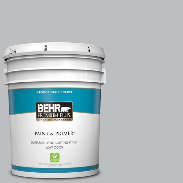 BEHR PREMIUM PLUS 5 gal. #N530-3 High Speed Access Satin Enamel Low Odor Interior Paint & Primer