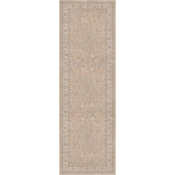 Asha Rome Vintage, Oriental Persian, Beige Cream 2 ft. 3 in. x 7 ft. 3 in. Runner Area Rug