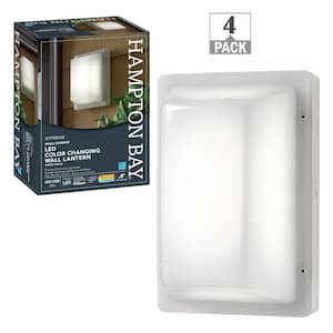 9 in. Block Style Indoor Outdoor LED Flush Mount Light 600-1200-Lumens Adjustable CCT Rust Corrosion Resistant (4-Pack)