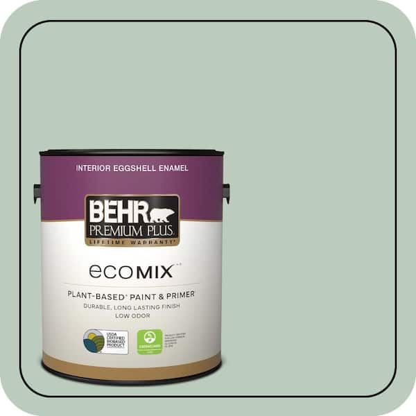 1 gal. #MQ3-49 Jade Tinge Eggshell Enamel EcoMix Plant-Based Interior Paint & Primer
