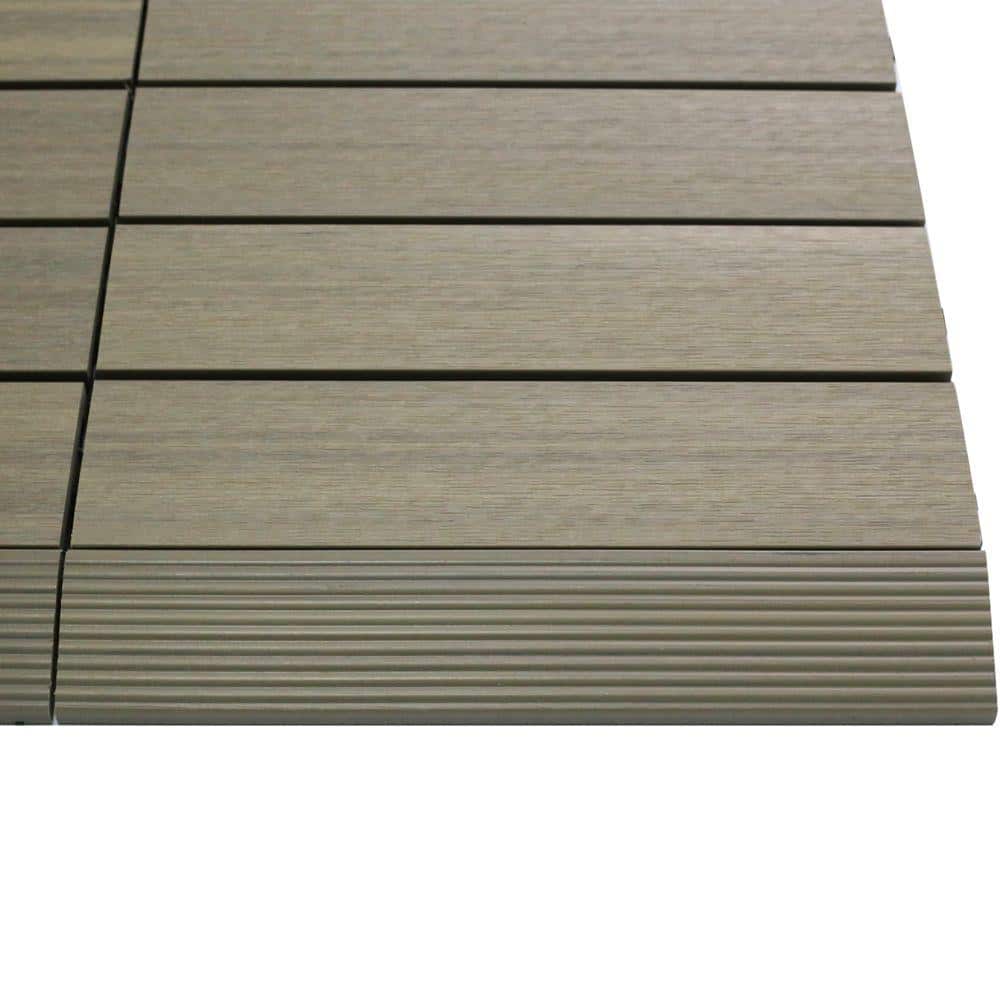 NewTechWood 1/6 ft. x 1 ft. Quick Deck Composite Deck Tile Straight Fascia  in Roman Antique (4-Pieces/Box) US-QD-SF-ZX-AT - The Home Depot