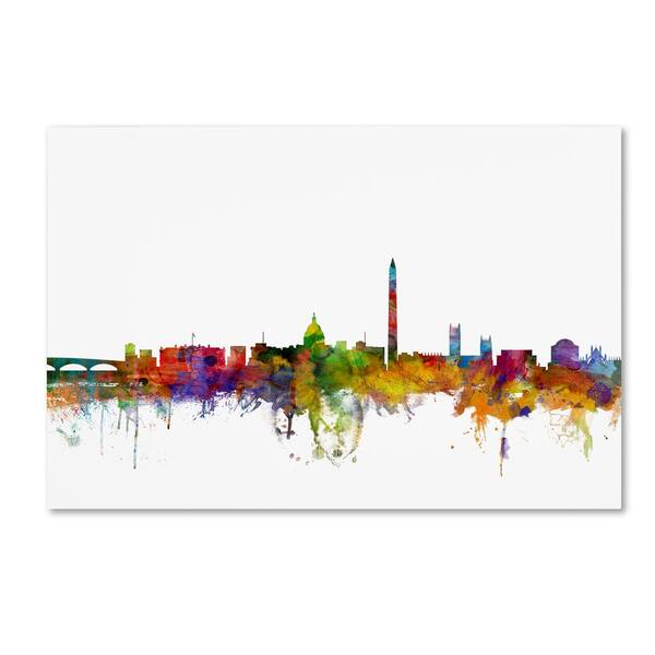 Trademark Fine Art 12 In X 19 In Washington Dc Skyline Ii By Michael Tompsett Floater Frame Architecture Wall Art Mt0553 C1219gg The Home Depot