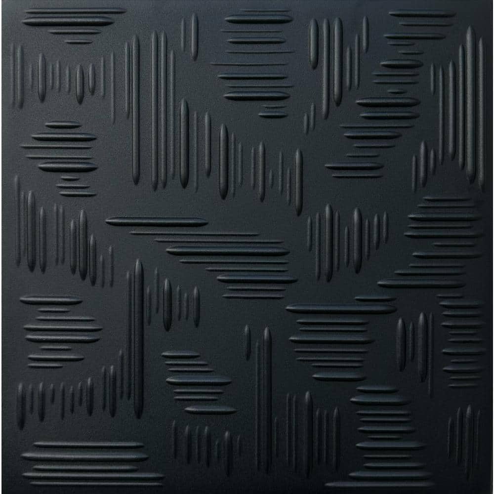 Country Wheat Black Matte 1.6 ft. x 1.6 ft. Glue Up Foam Ceiling Tile (21.6