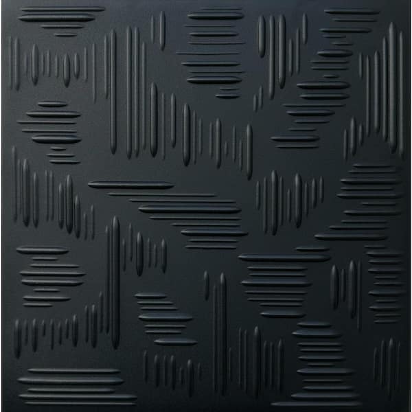 Country Wheat Black Matte 1.6 ft. x 1.6 ft. Glue Up Foam Ceiling Tile (21.6 sq. ft. /Case)