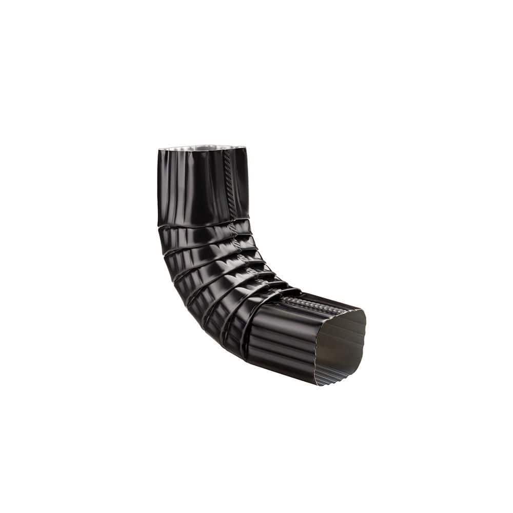 PEAK 2 in. x 3 in. Black Aluminum Gutter Downspout AElbow 3763 The Home Depot