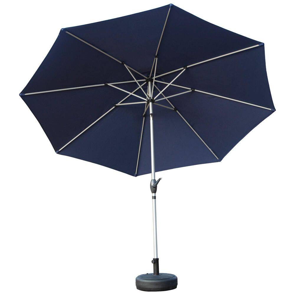10 ft. Aluminium Market Patio Umbrella with Push Button Tilt&Crank, 8 Sturdy Ribs, UV Protection Waterproof in Navy Blue price history on PriceWatchPro