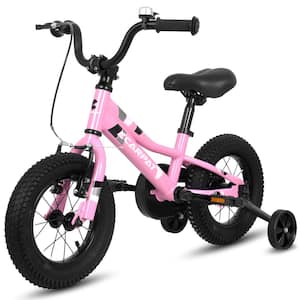 1-Speed Child Bicycles For 2-Year to 4-Year, With Removable TRaining Wheels, Front V Brake, Rear Holding Brake, Pink