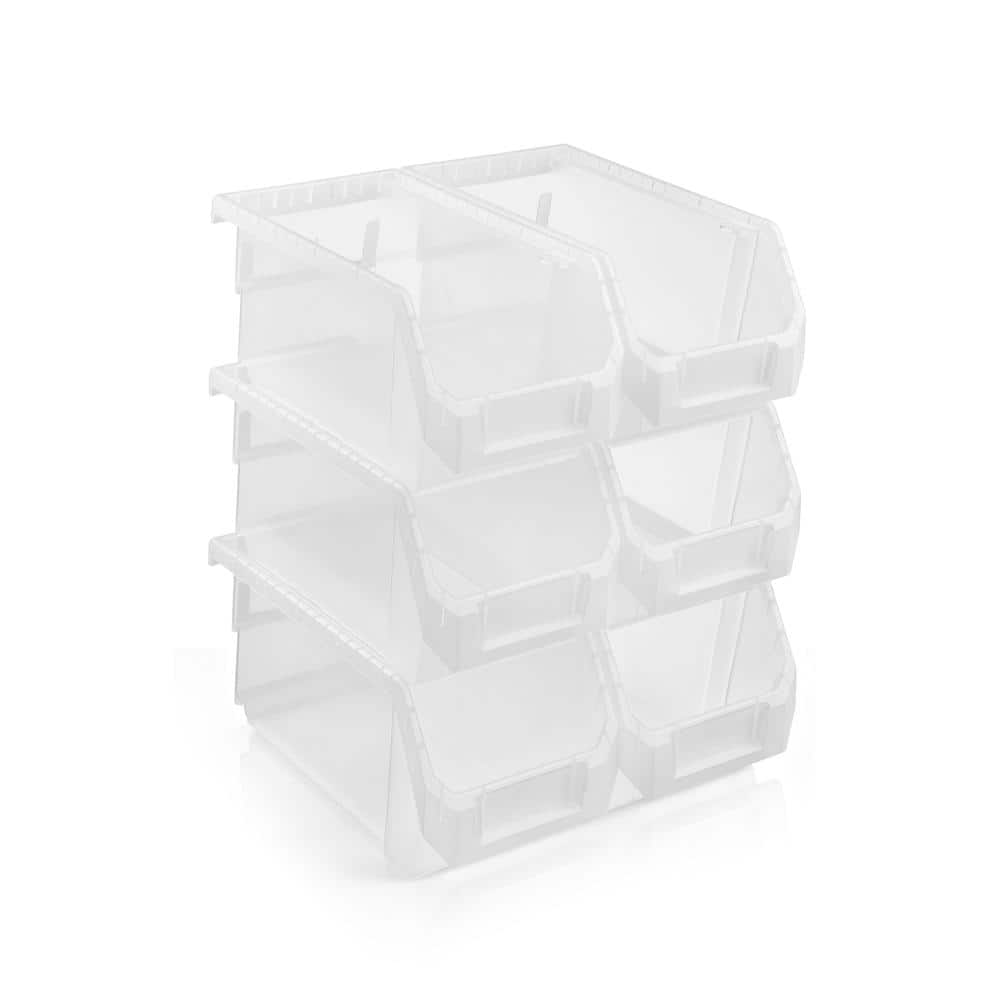 Open Front Stackable Garage Plastic Storage Bin – Organize Tools, Hardware & Shelving - Medium, Set of 6, Clear price history on PriceWatchPro