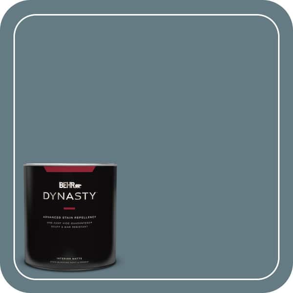 1 qt. #540F-5 Smokey Blue Matte Interior Stain-Blocking Paint and Primer