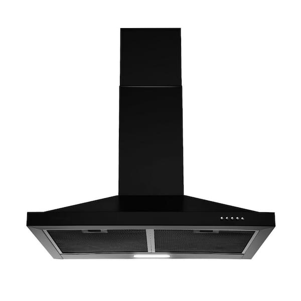24 in 450 CFM Range Hood Range Hood with Energy Saving LED Light, Wall Mount Kitchen Hood, Stainless Steel Chimney-Style