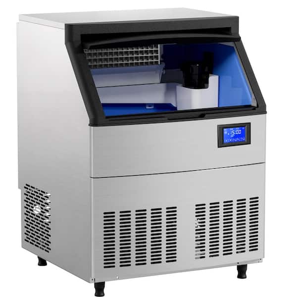 Unbranded 26 in. Production Per Day 550 lbs. Full Size Cubes Commercial Ice Maker in Stainless Steel with Display