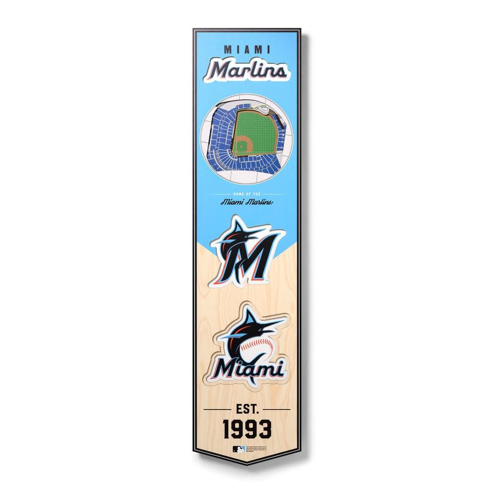 YouTheFan MLB Miami Marlins Wooden 8 in. x 32 in. 3D Stadium Banner-Marlins  Park 0952497 - The Home Depot