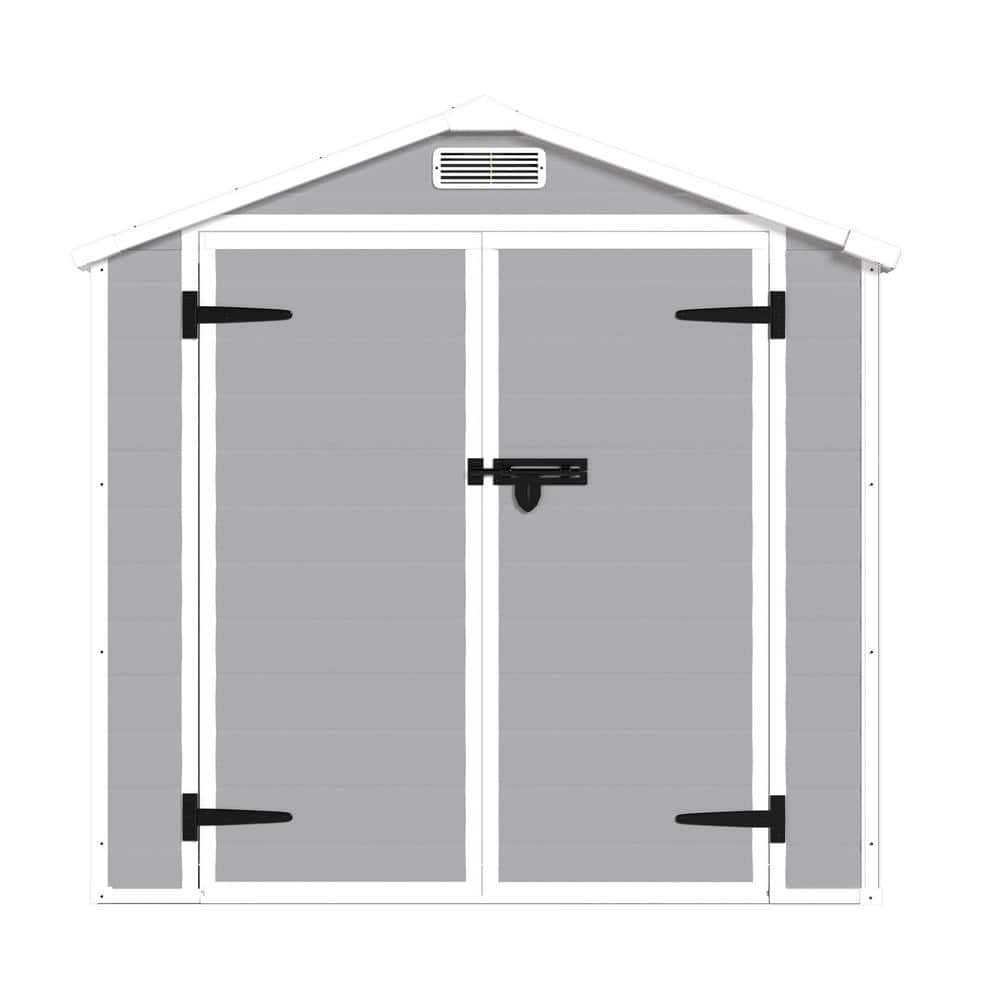 6 ft. W x 4.4 ft. D Outdoor plastic storage Shed with Windows, for Garden, 
