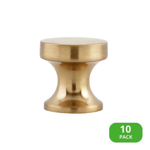 10-Pack High Desert 1 in. (25 mm) Classic Satin Brass Round Cabinet Knob