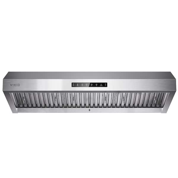 42 in. 938 CFM Ducted Under Cabinet Range Hood in Stainless Steel with Removable Lights, 2-Baffle Filters, 3-Min Delay