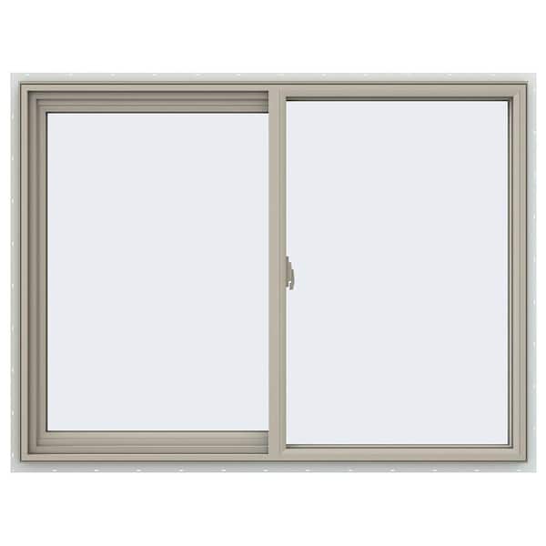 47.5 in. x 35.5 in. V-2500 Series Desert Sand Vinyl Left-Handed Sliding Window with Fiberglass Mesh Screen