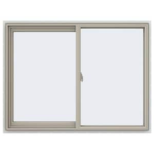 47.5 in. x 35.5 in. V-2500 Series Desert Sand Vinyl Left-Handed Sliding Window with Fiberglass Mesh Screen