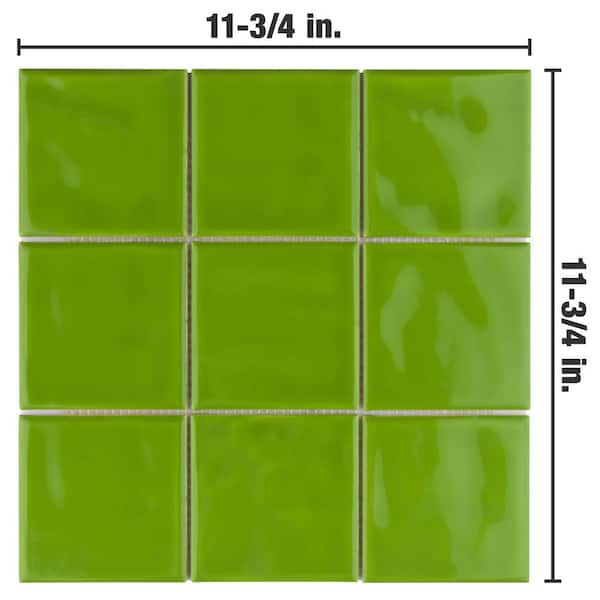 Merola Tile Twist Square Green Kiwi 11-3/4 in. x 11-3/4 in
