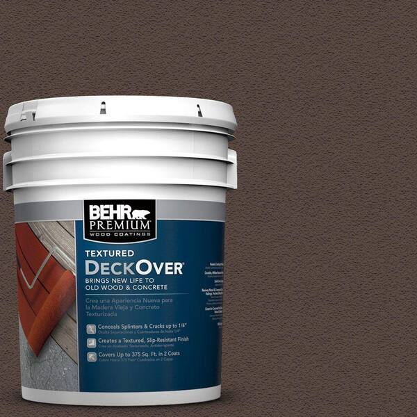 BEHR Premium Textured DeckOver 5 gal. #SC-105 Padre Brown Textured Solid Color Exterior Wood and Concrete Coating