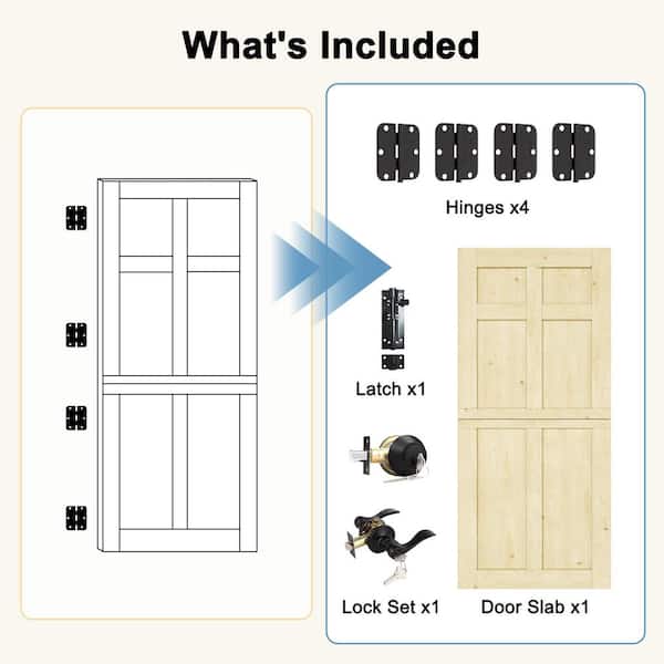 ARK DESIGN 30 in. x 80 in. Solid Pine Universal 6-Panel Unfinished