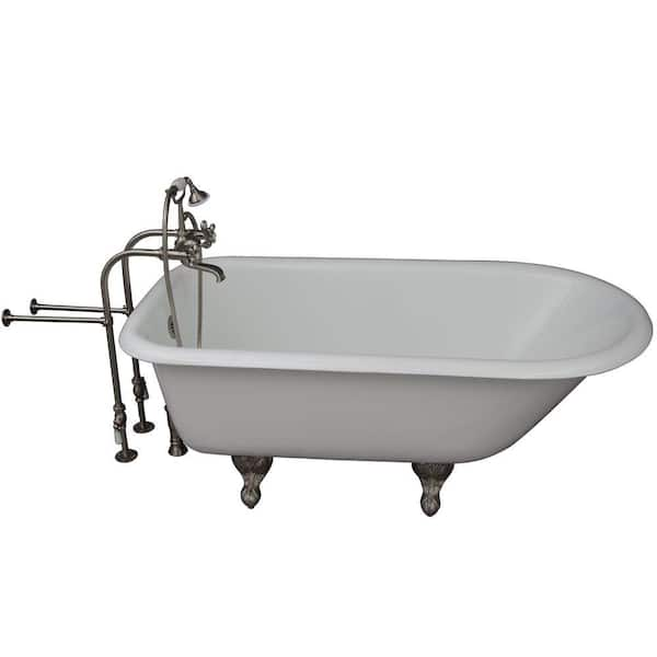 Barclay Products 5.58 ft. Cast Iron Double Roll Top Bathtub Kit in