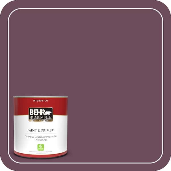 BEHR PREMIUM PLUS 1 qt. #PPU1-20 Spiced Plum Flat Low Odor Interior Paint & Primer