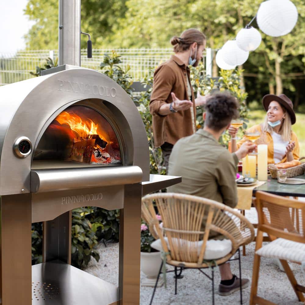 PREMIO Stainless Steel Wood-Fired Outdoor Pizza Oven with Accessories