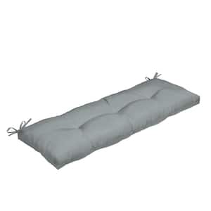 Rectangle Outdoor Plush Modern Tufted Bench Cushion, Stone Grey Leala