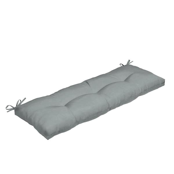 ARDEN SELECTIONS Rectangle Outdoor Plush Modern Tufted Bench Cushion, Stone Grey Leala