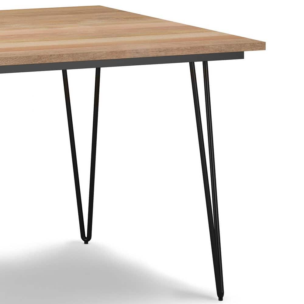 Hunter 42" Natural Mango Wood Industrial Dining Table