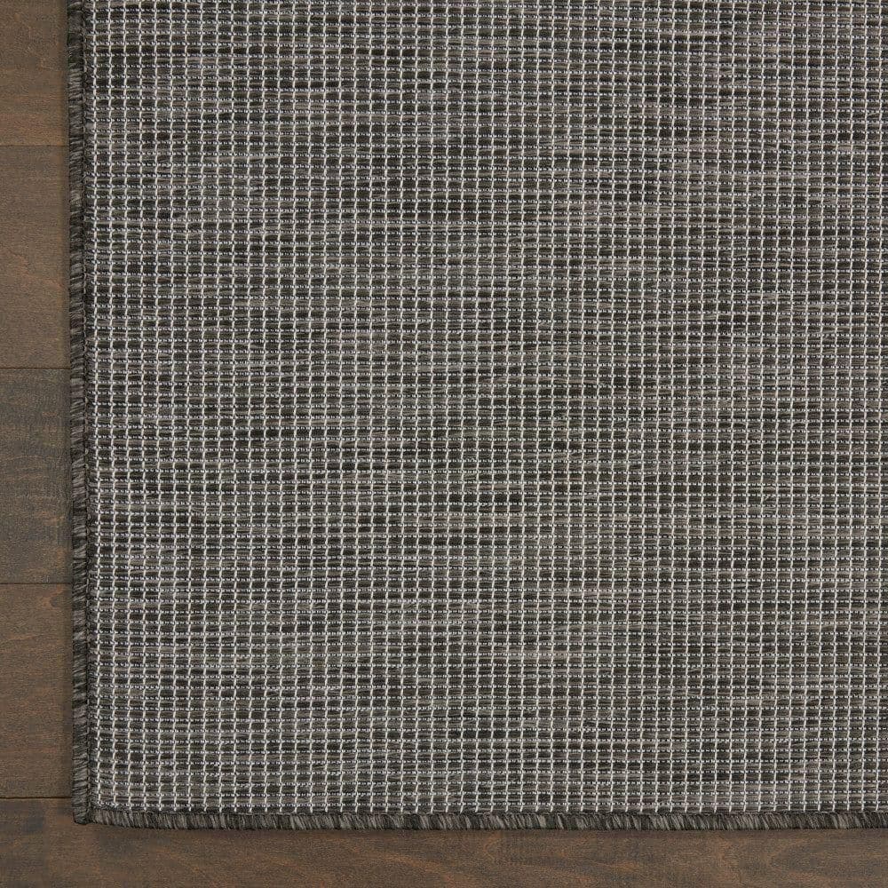 Charcoal 6' x 9' Solid Synthetic Flat Woven Rug