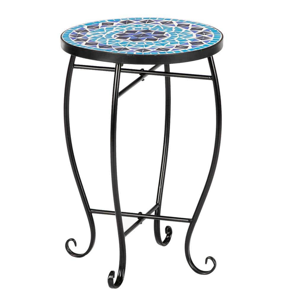 Winado Metal and Ceramic Tile Mosaic Patio Bistro Table 991946046767 ...