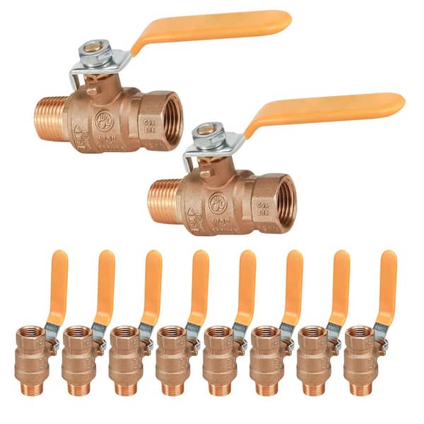 PLUMBFLEX 1/2 in. FIP x 1/2 in. MIP Premium Brass Full Port Ball Valve (10-Pack)