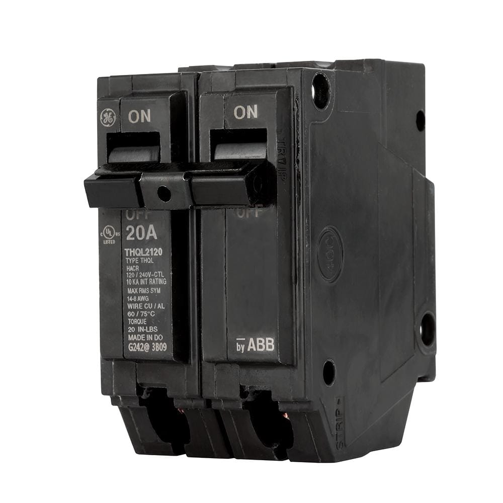 GE Q-Line 20 Amp 2 in. Double-Pole Circuit Breaker THQL2120 - The Home Depot