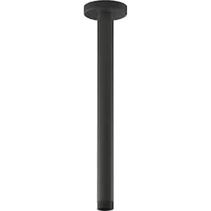 Statement 12 in. Ceiling-Mount Single-Function Rain Head Shower Arm and Flange in Matte Black