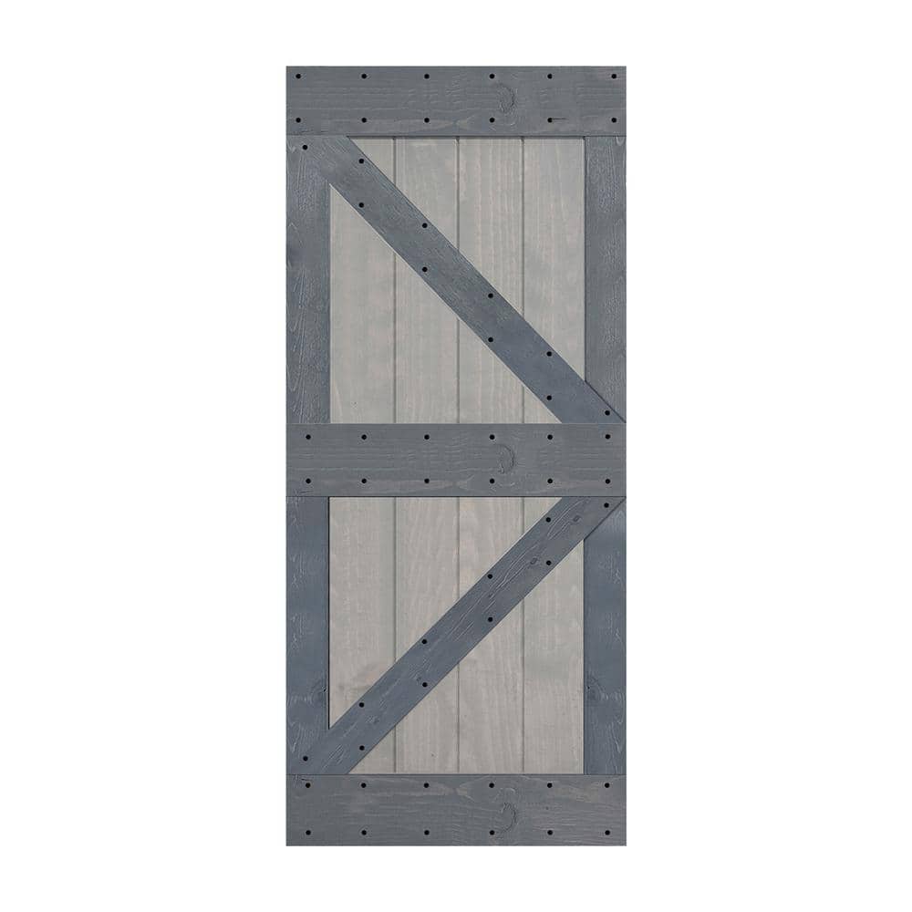 ISLIFE K Style 36 in. x 84 in. French Gray/Dark Gray Finished Solid