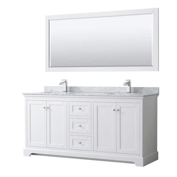 Marble Vanity Top In White Carrara, 7 Foot Bathroom Mirror