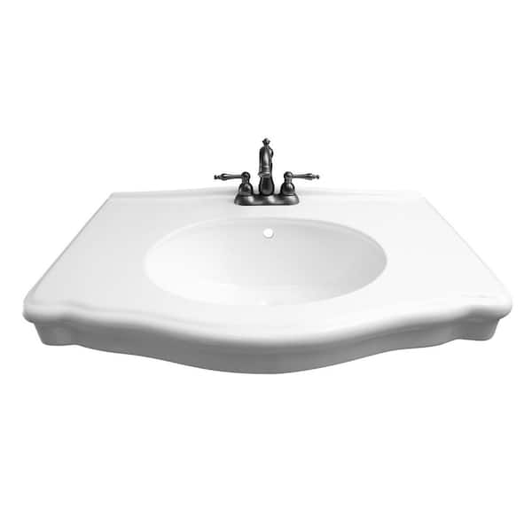 Barclay Products Anders Wall-Hung Sink in White with 4 in. Centerset Faucet Holes