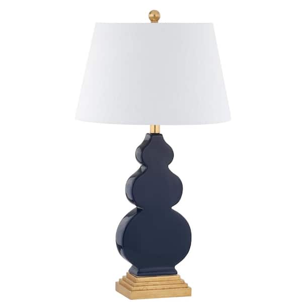 Carter 29 in. Navy/Gold Ceramic/Resin Table Lamp