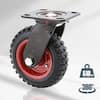 8T8 Side Mount Caster Wheels 3 Inch L Shaped Plate Swivel Casters With 2 Brakes Heavy Duty Set Of 4 Silence Rubber Wheels For Furniture Kitchen Cabinet Baby Bed Table Loading Capacity 600 Lbs