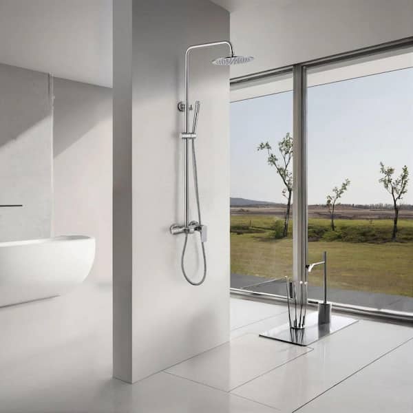 Tomfaucet 3-Spray Tub and Shower Faucet with Hand Shower in Brushed Nickel (Valve Included)