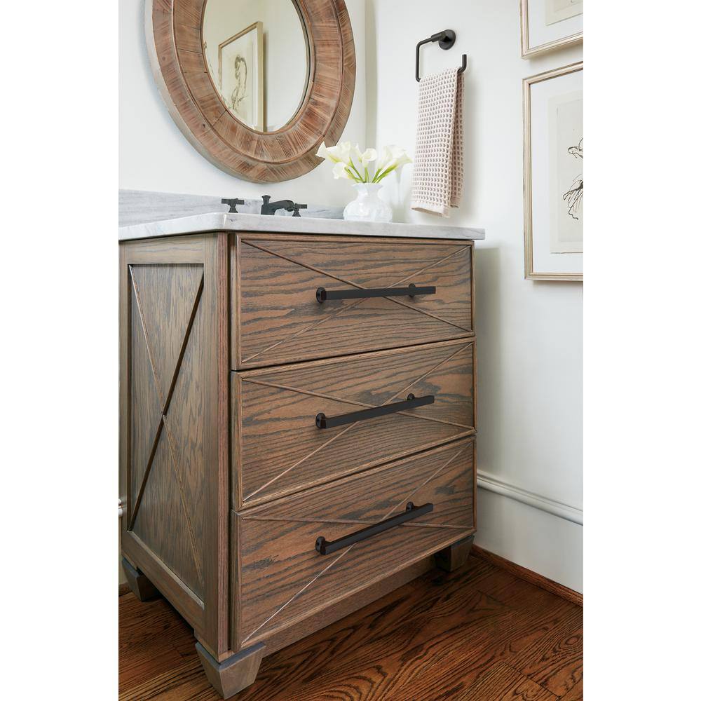 Everett 10-1/16 inch Matte Black Nickel Cabinet Pull