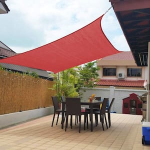 10 ft. x 13 ft. 185 GSM Rust Red Rectangle UV Block Sun Shade Sail for Yard and Swimming Pool