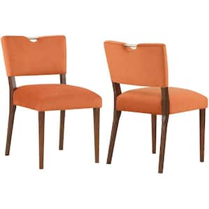 Bonito Burnt Orange Velvet Upholstered Dining Chair - Set of 2
