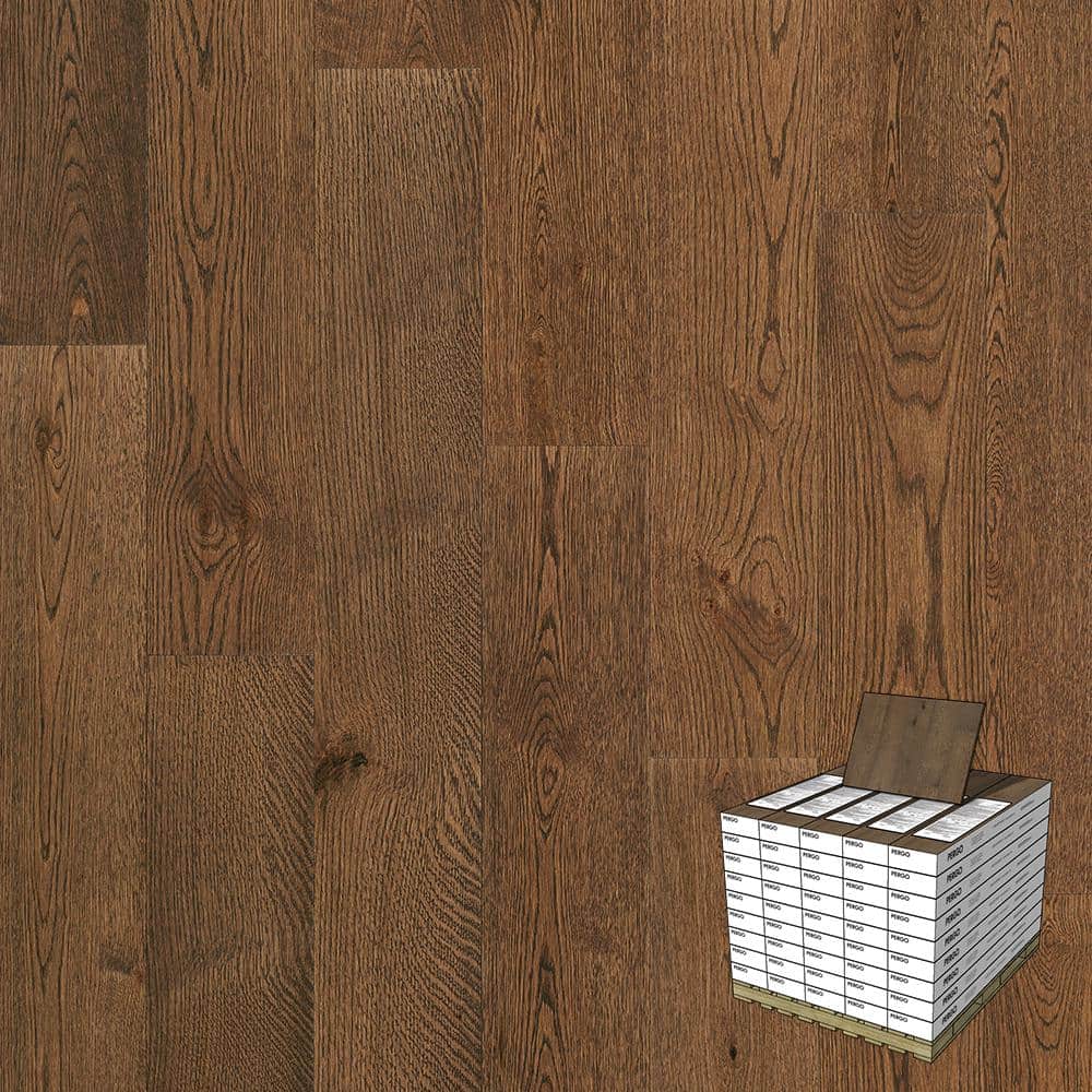Pergo Defense+ Norwood Oak 3/8 in. T x 7.5 in. W Waterproof Distressed Engineered Hardwood Flooring (1104.3 sq.ft/pallet), Medium -  HDO48-10P