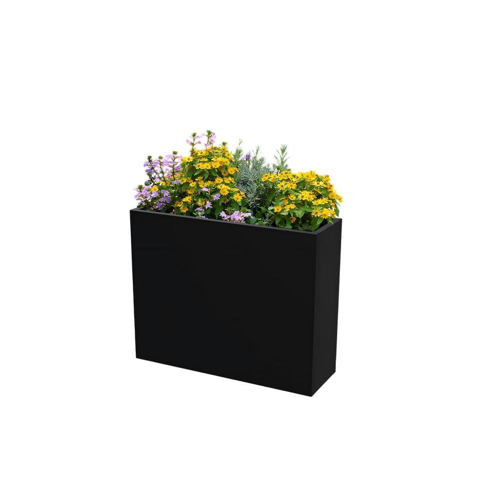 Lirago 24 in. H x 30 in. L Black Metal Rectangular Planter Box (3-Pack ...