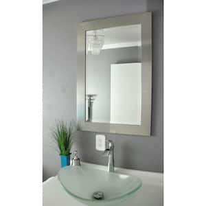 Large Rectangle Silver Beveled Glass Modern Mirror (45.5 in. H x 39.5 in. W)