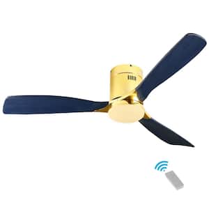 52 in. Integrated LED Indoor Gold Ceiling Fan with Light and Remote Control
